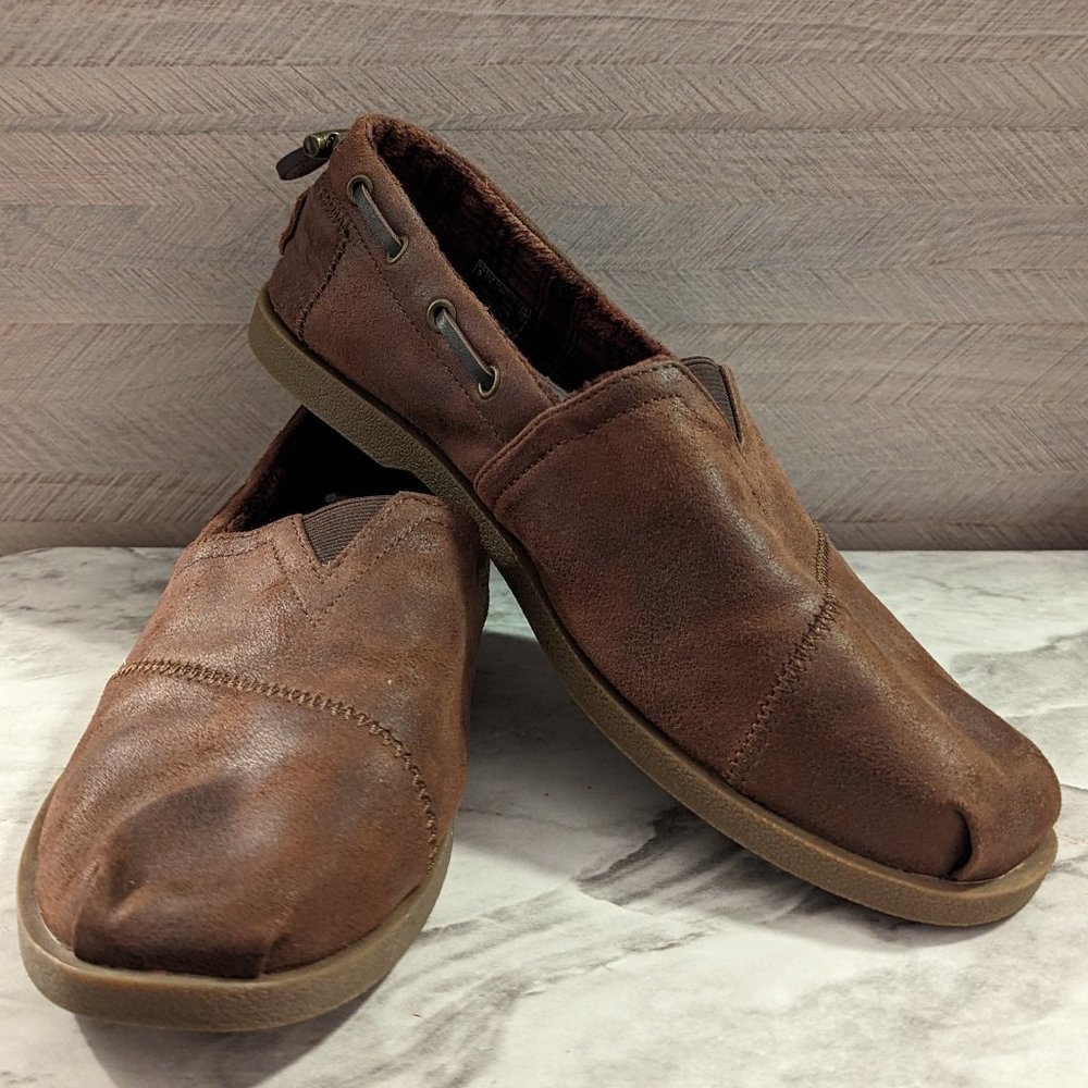 Bobs By Skechers Shoes Women's Brown Size 9 Chill Luxe Buttoned Up Slip-ons